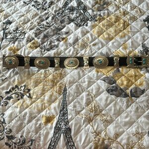 Western style conch turquoise belt